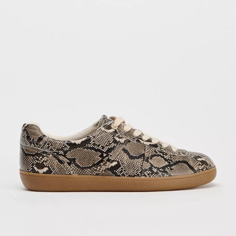 Zara Snake Print Sneakers Sz 38